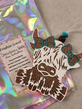 Handmade Brown & White Decorative Air Freshener with Turquoise Accents